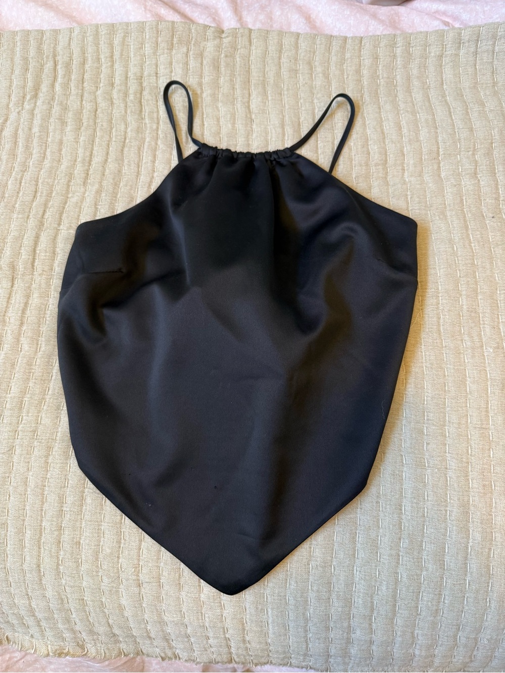Dynamite Black Halter Bandana-Style Silky Cami